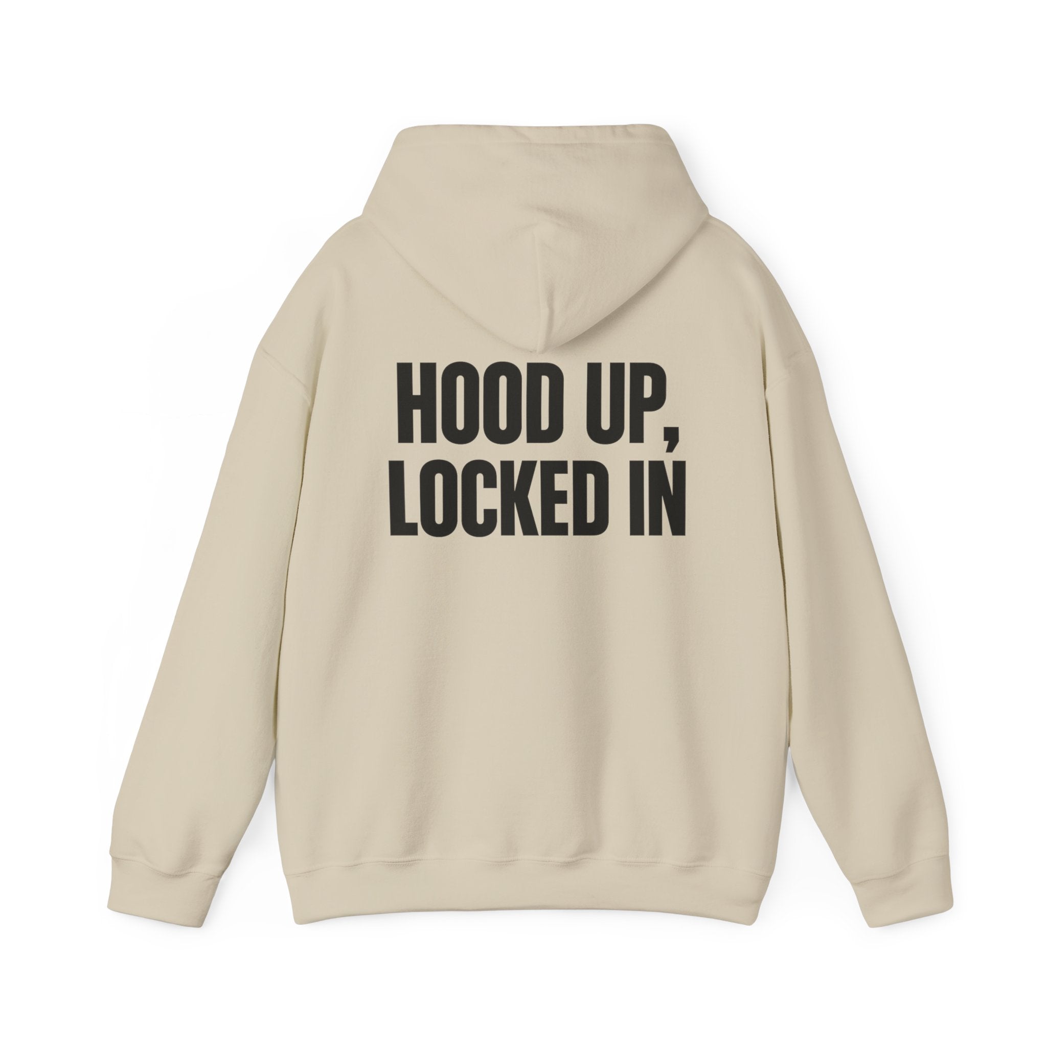 Hoodie — "Hood Up, Locked In / Stay Focused" Motivational Pullover
