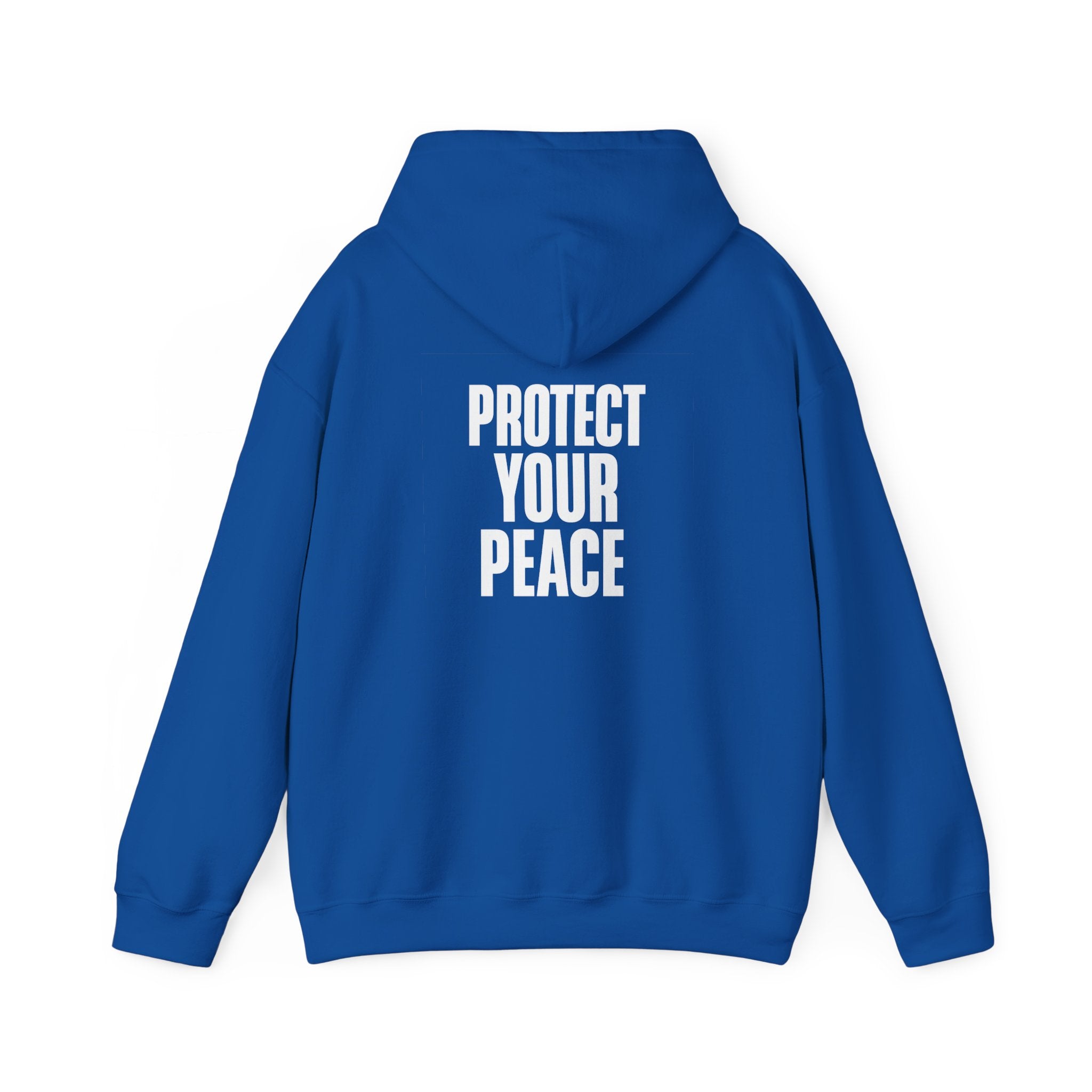 Protect Your Peace Hoodie — Minimal Peace Sign Pullover with "Protect Your Peace." Back Print