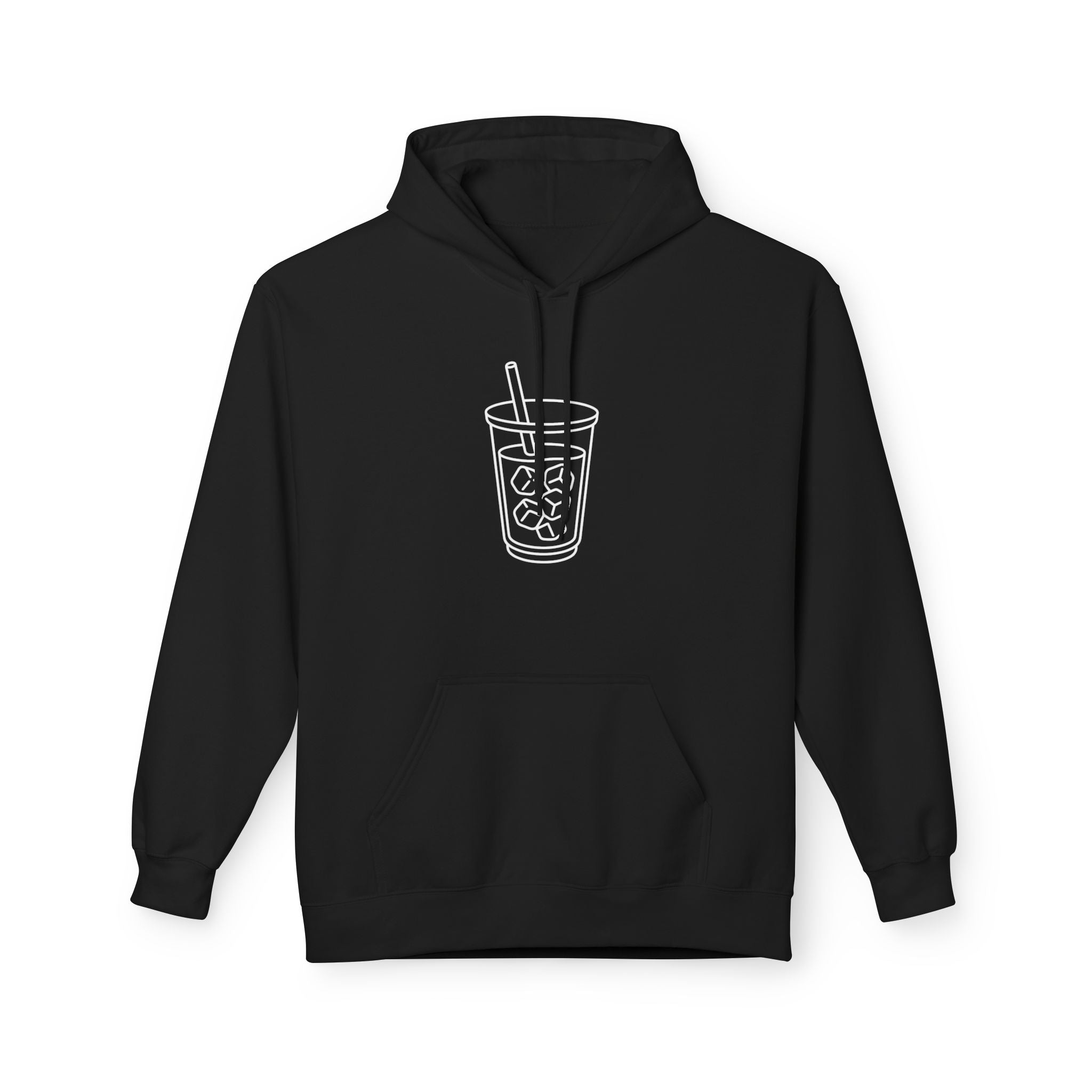 Late But Worth It Hoodie — Minimal Iced Coffee Graphic Sweatshirt