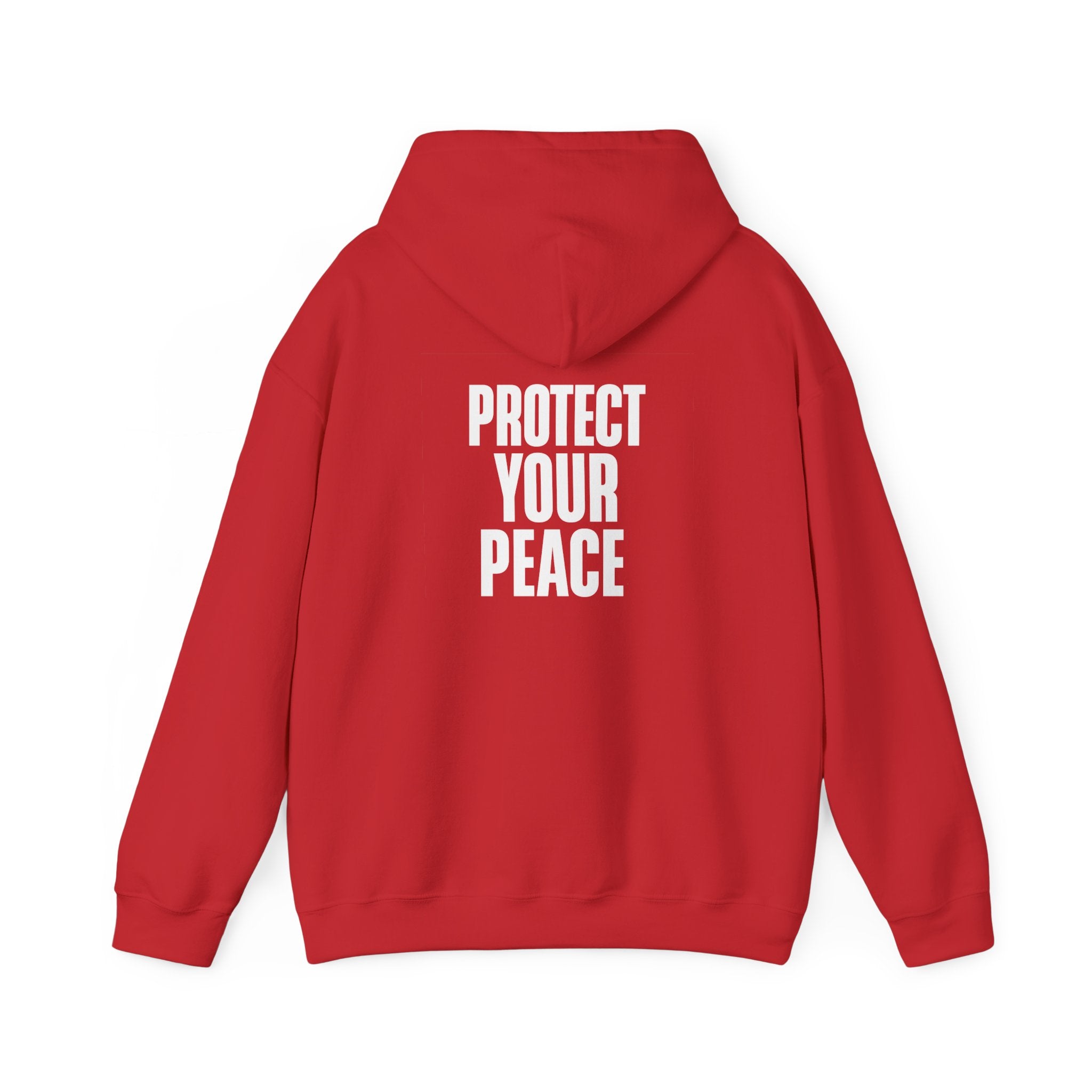 Protect Your Peace Hoodie — Minimal Peace Sign Pullover with "Protect Your Peace." Back Print