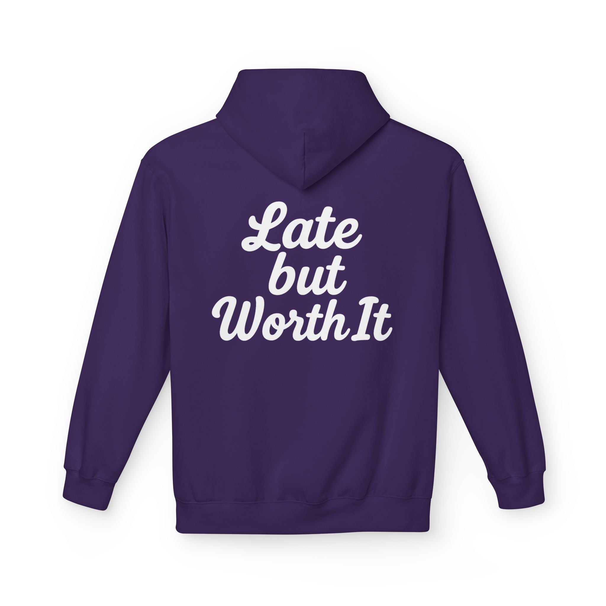Late But Worth It Hoodie — Minimal Iced Coffee Graphic Sweatshirt