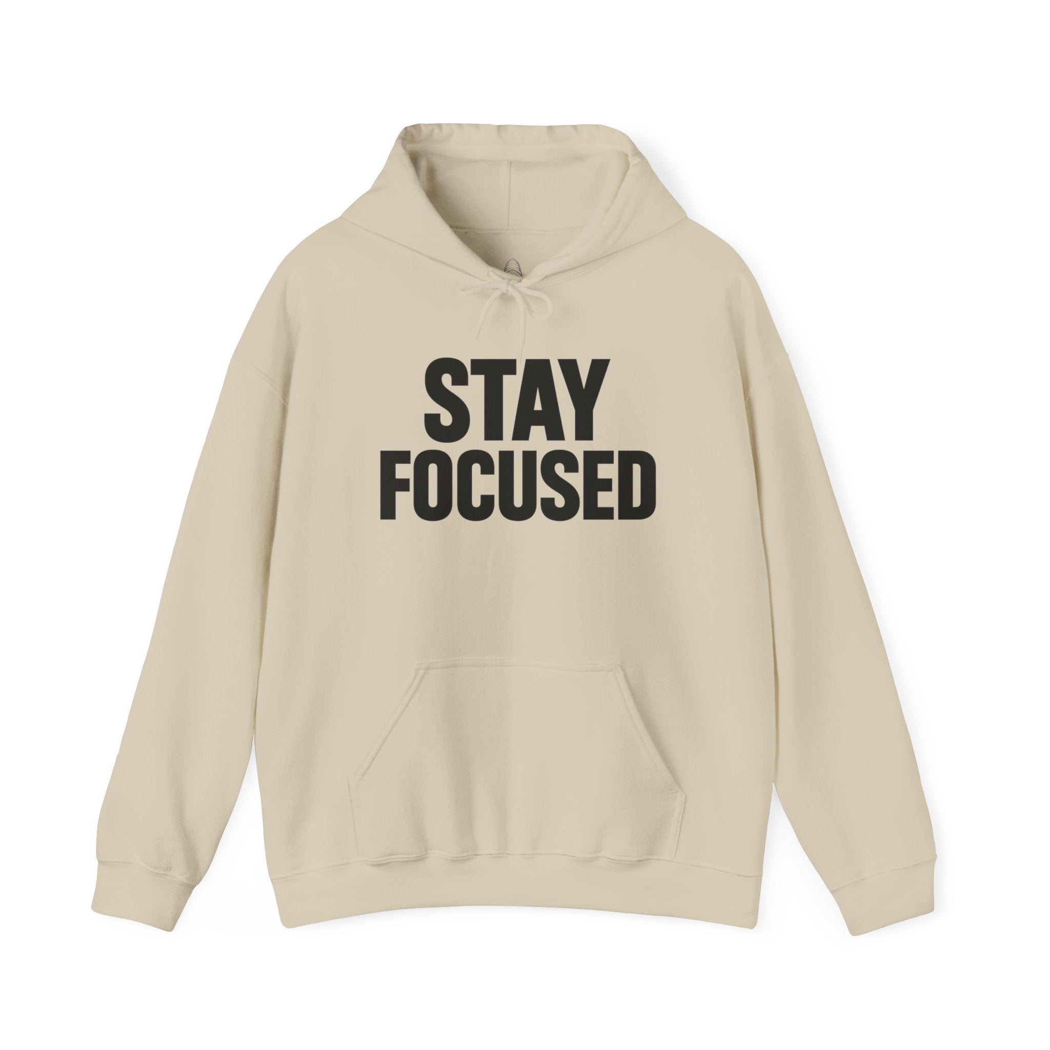 Hoodie — "Hood Up, Locked In / Stay Focused" Motivational Pullover