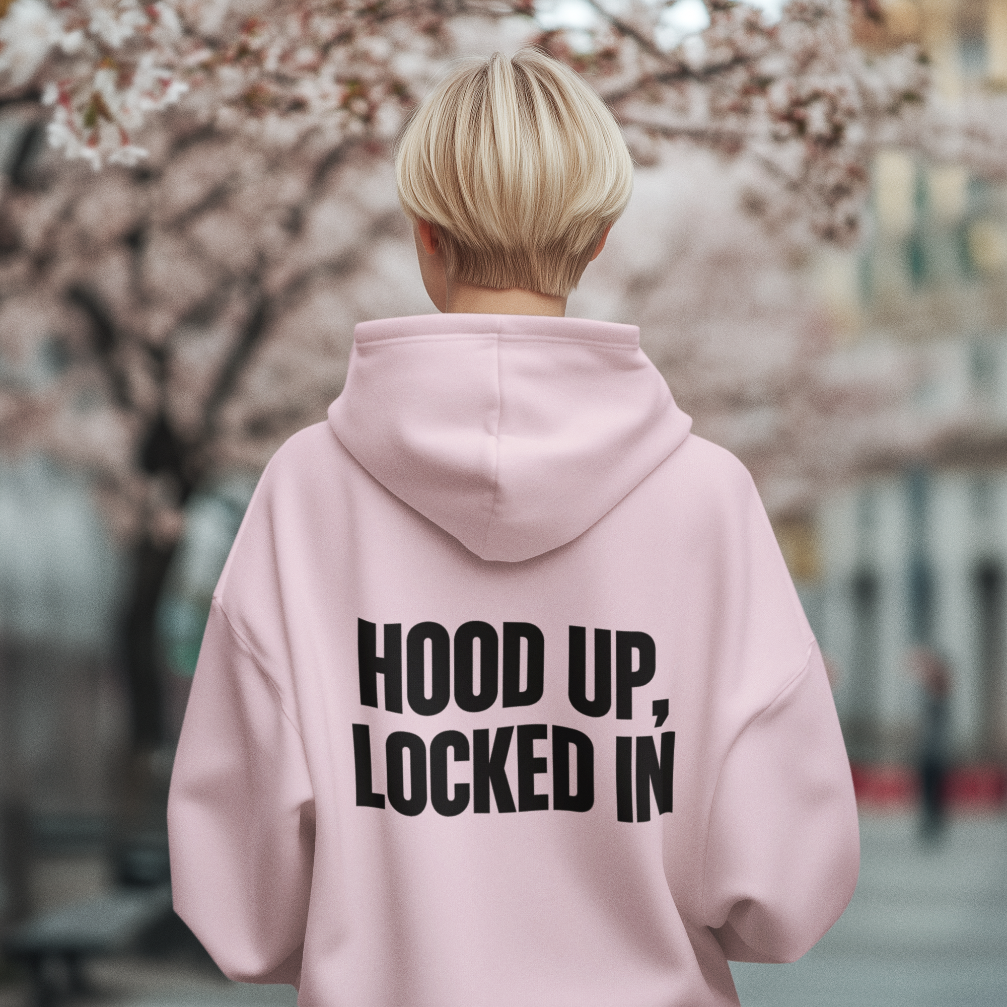 Hoodie — "Hood Up, Locked In / Stay Focused" Motivational Pullover