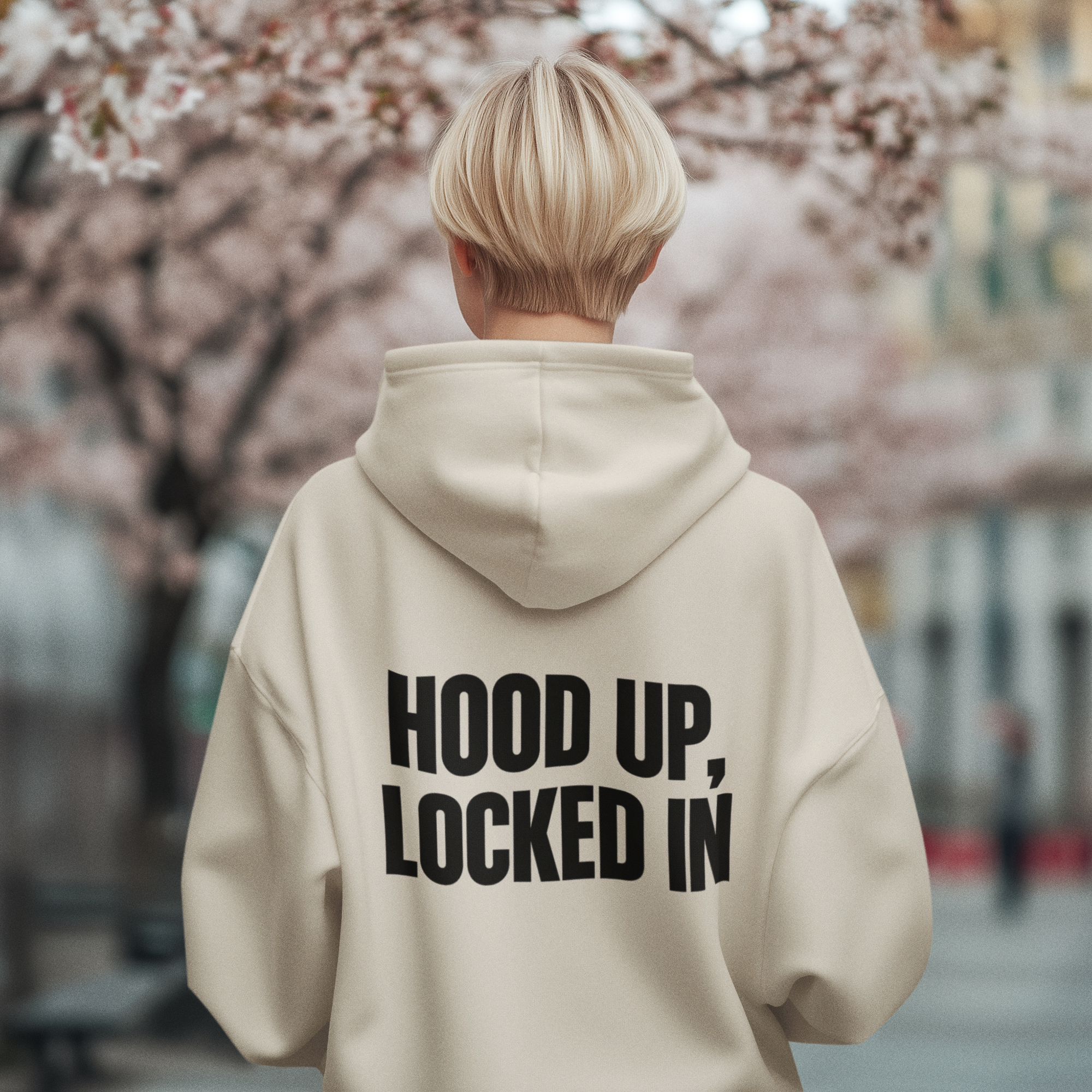 Hoodie — "Hood Up, Locked In / Stay Focused" Motivational Pullover