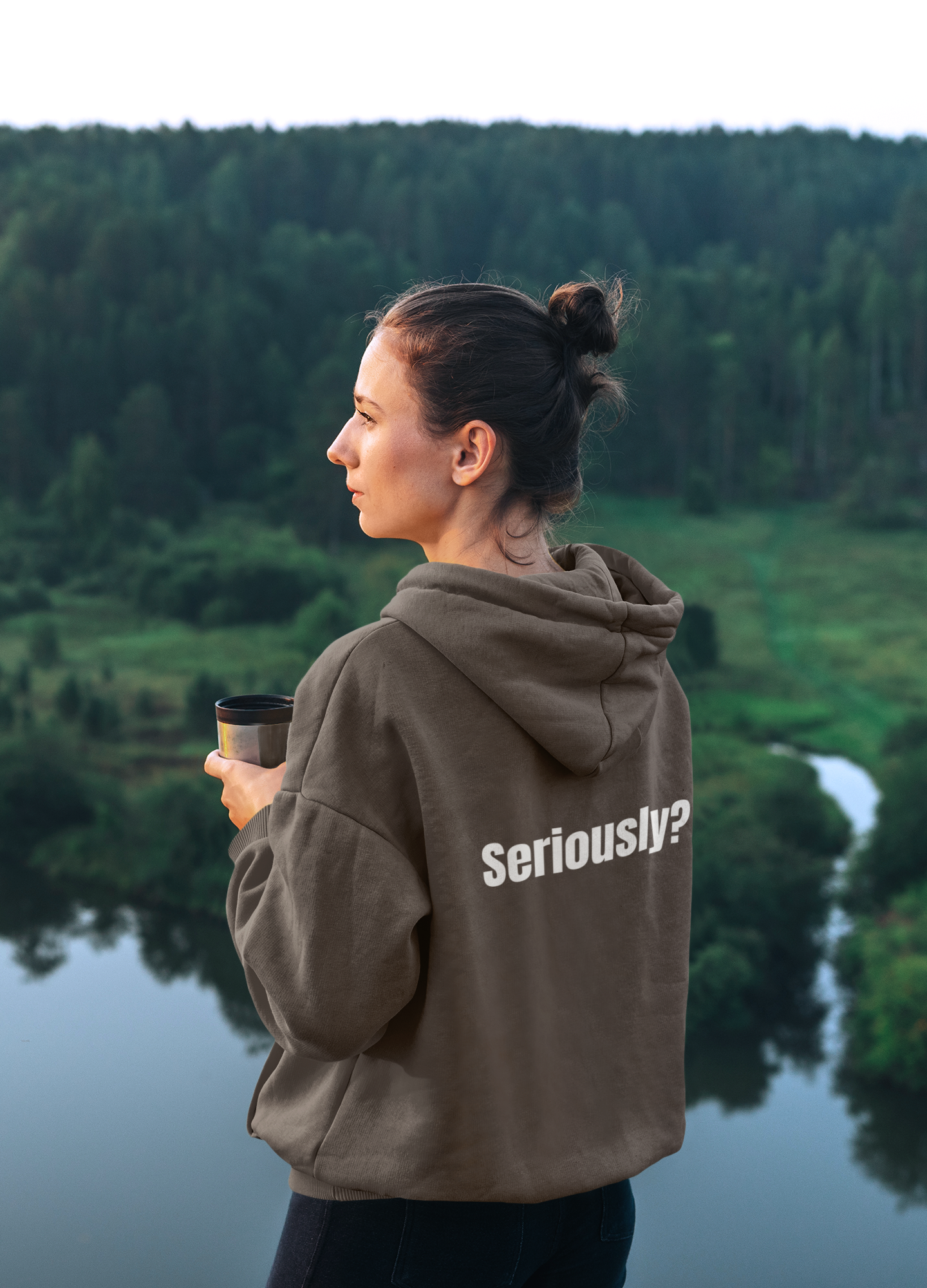 Brah Graphic Hoodie — 'BRAH' Front & 'Seriously?' Back Minimal Streetwear Pullover