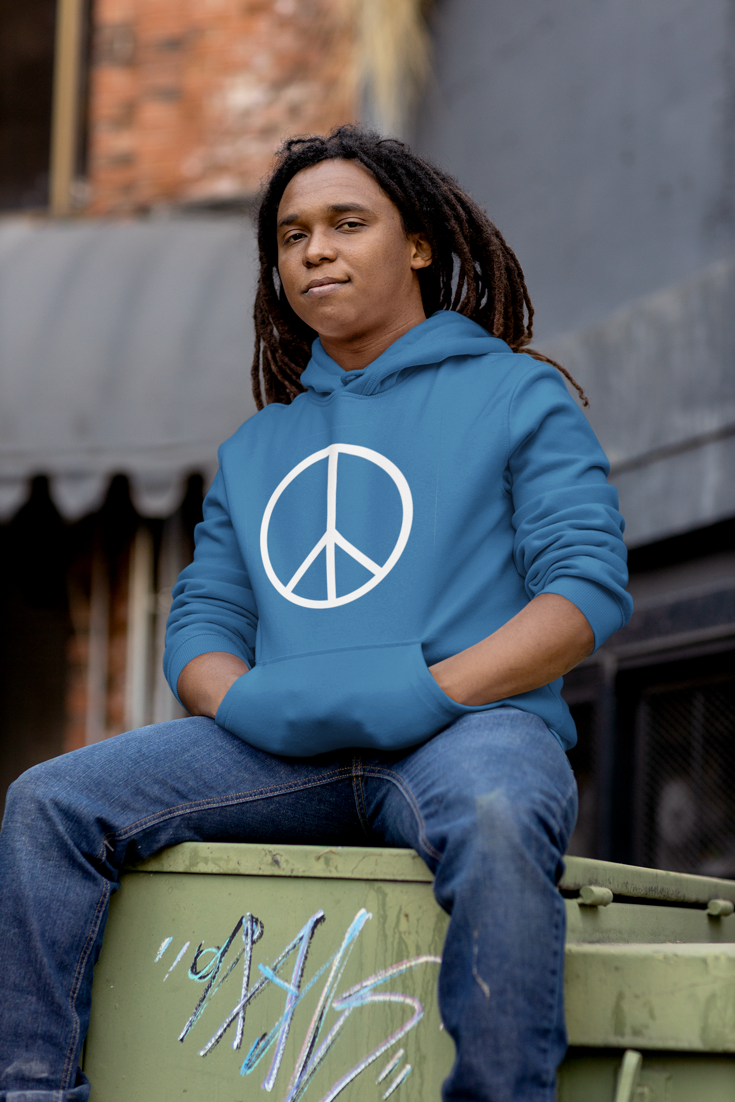 Protect Your Peace Hoodie — Minimal Peace Sign Pullover with "Protect Your Peace." Back Print