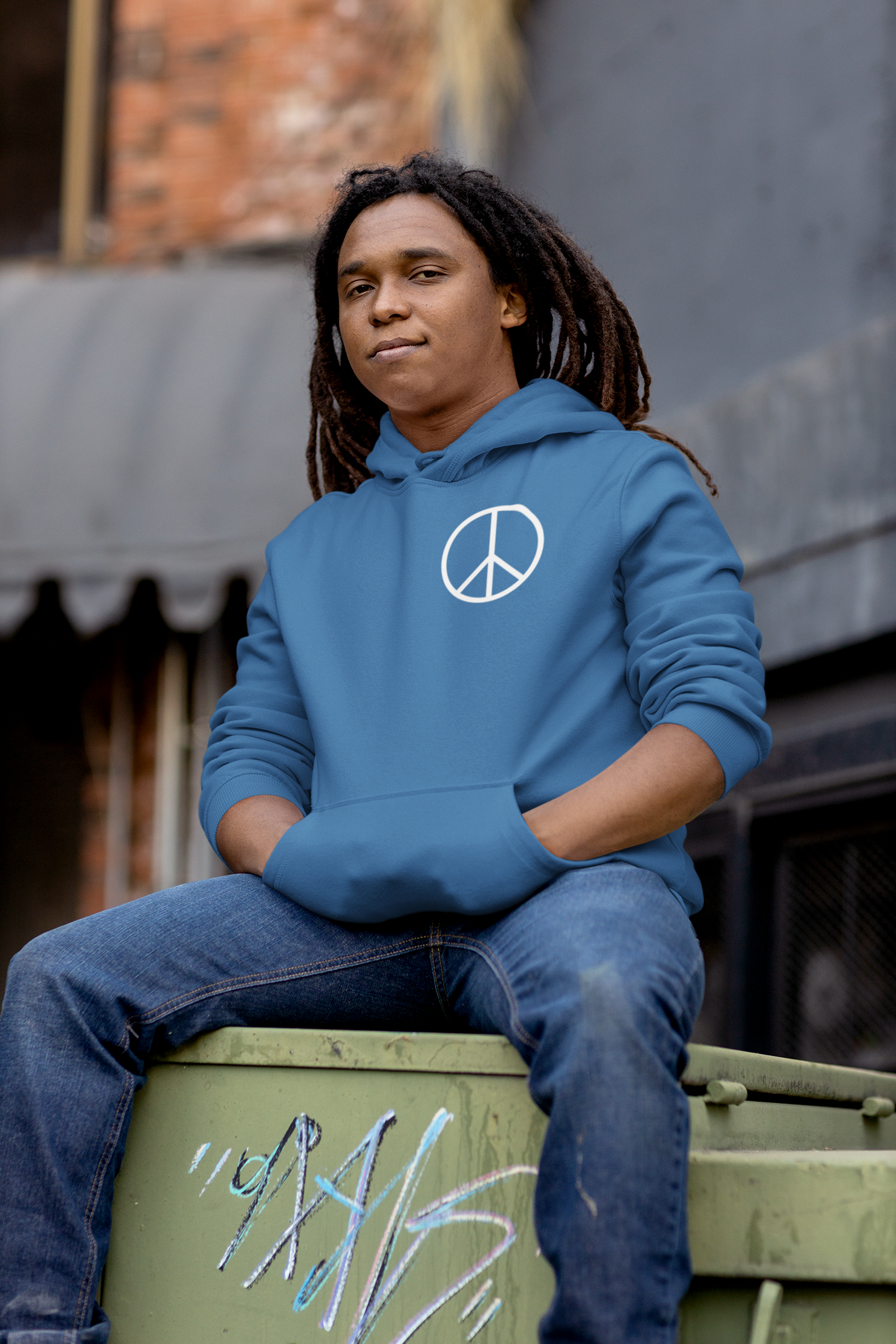Protect Your Peace Hoodie — Minimal Peace Sign Pullover with "Protect Your Peace." Back Print