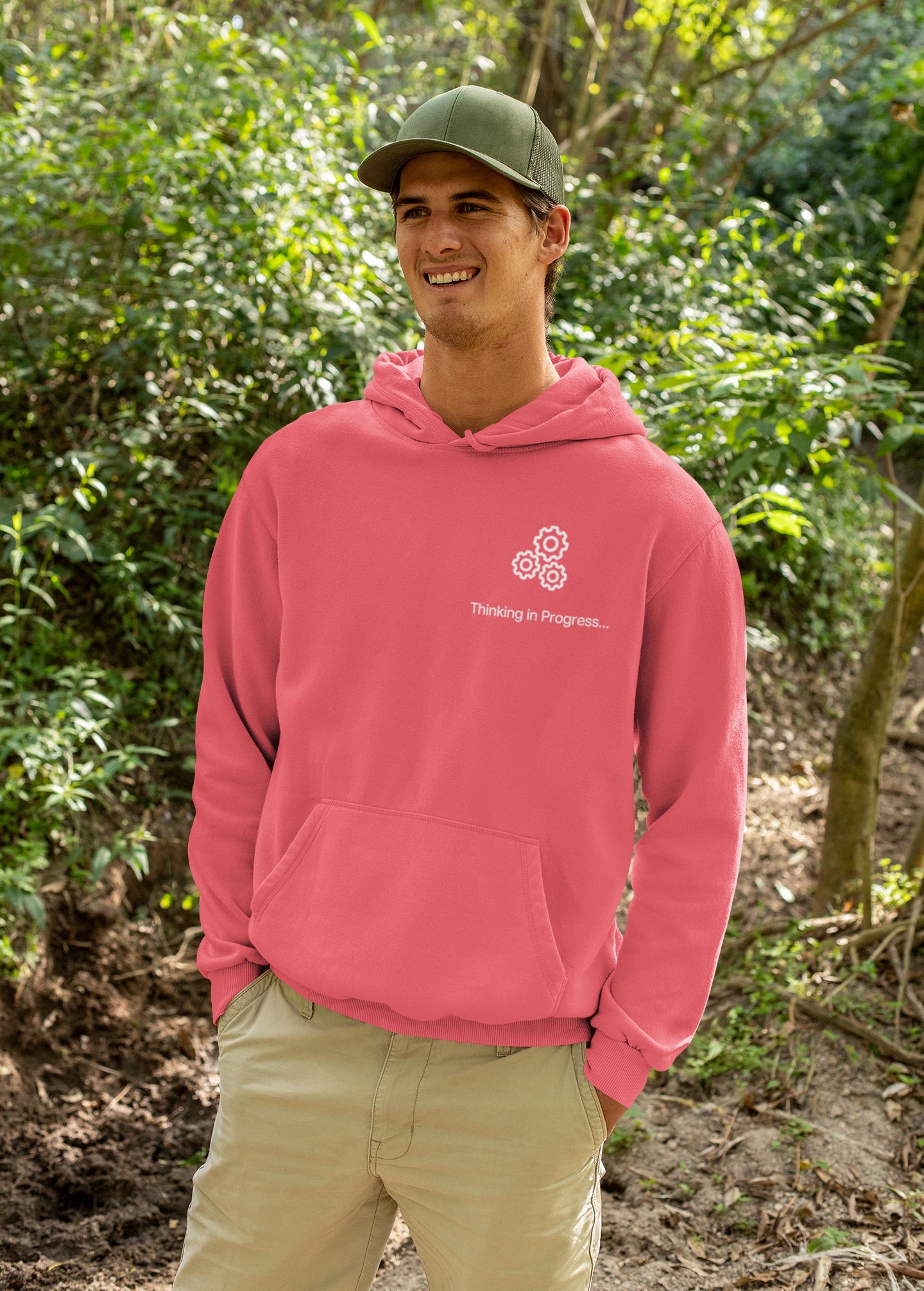Professional Overthinker Hoodie – "Thinking in Progress" Graphic Pullover