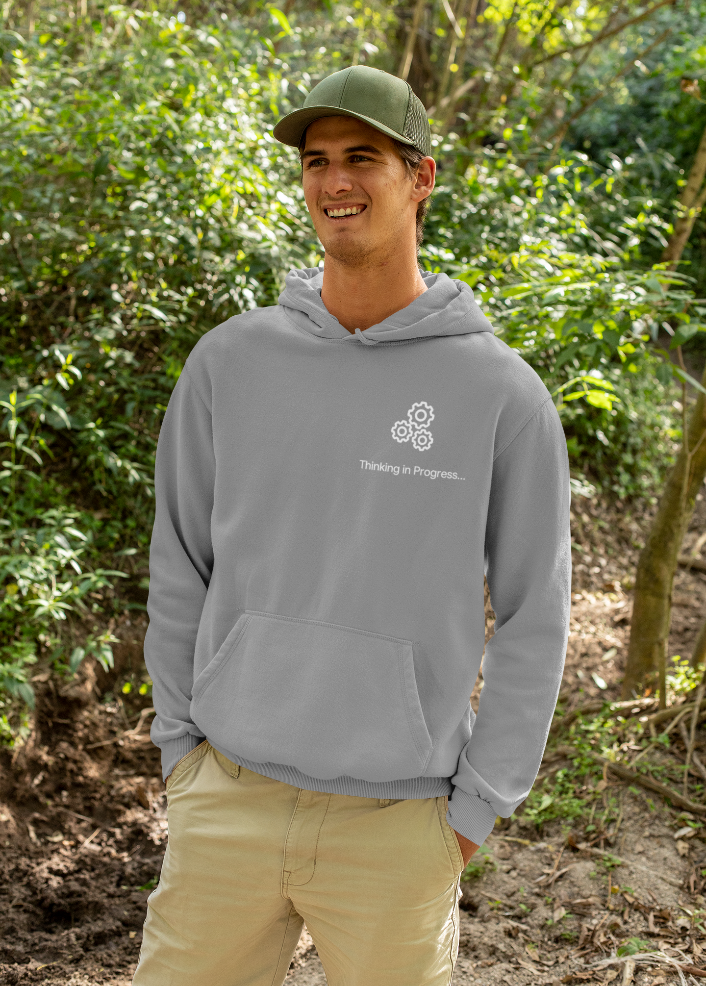 Professional Overthinker Hoodie – "Thinking in Progress" Graphic Pullover