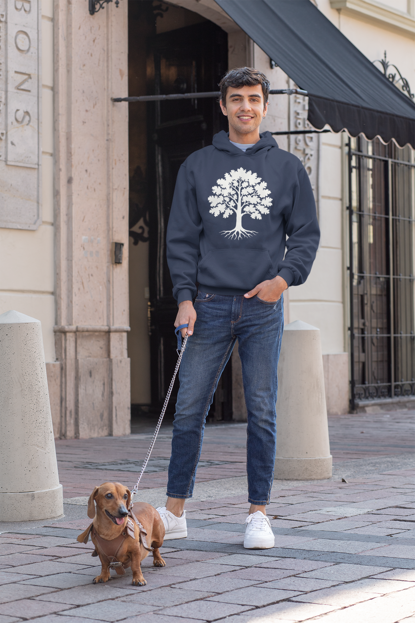 Nature Is Beautiful Hoodie — Tree Graphic Back with "Nature Is Beautiful. What Happened to Mankind." Statement