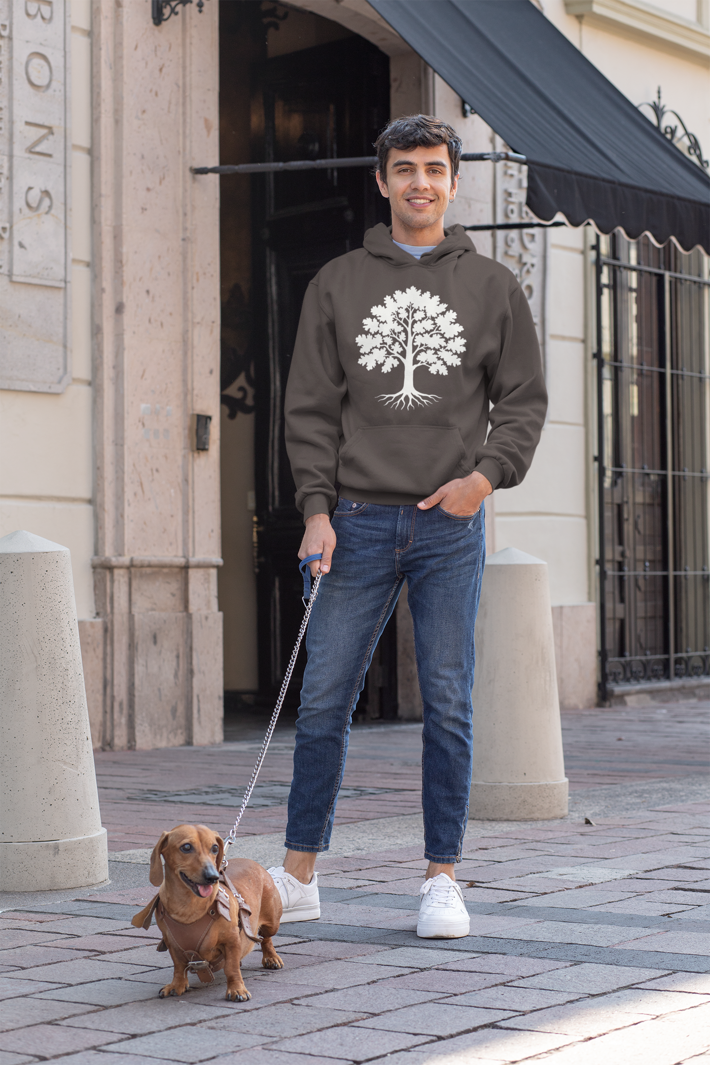 Nature Is Beautiful Hoodie — Tree Graphic Back with "Nature Is Beautiful. What Happened to Mankind." Statement