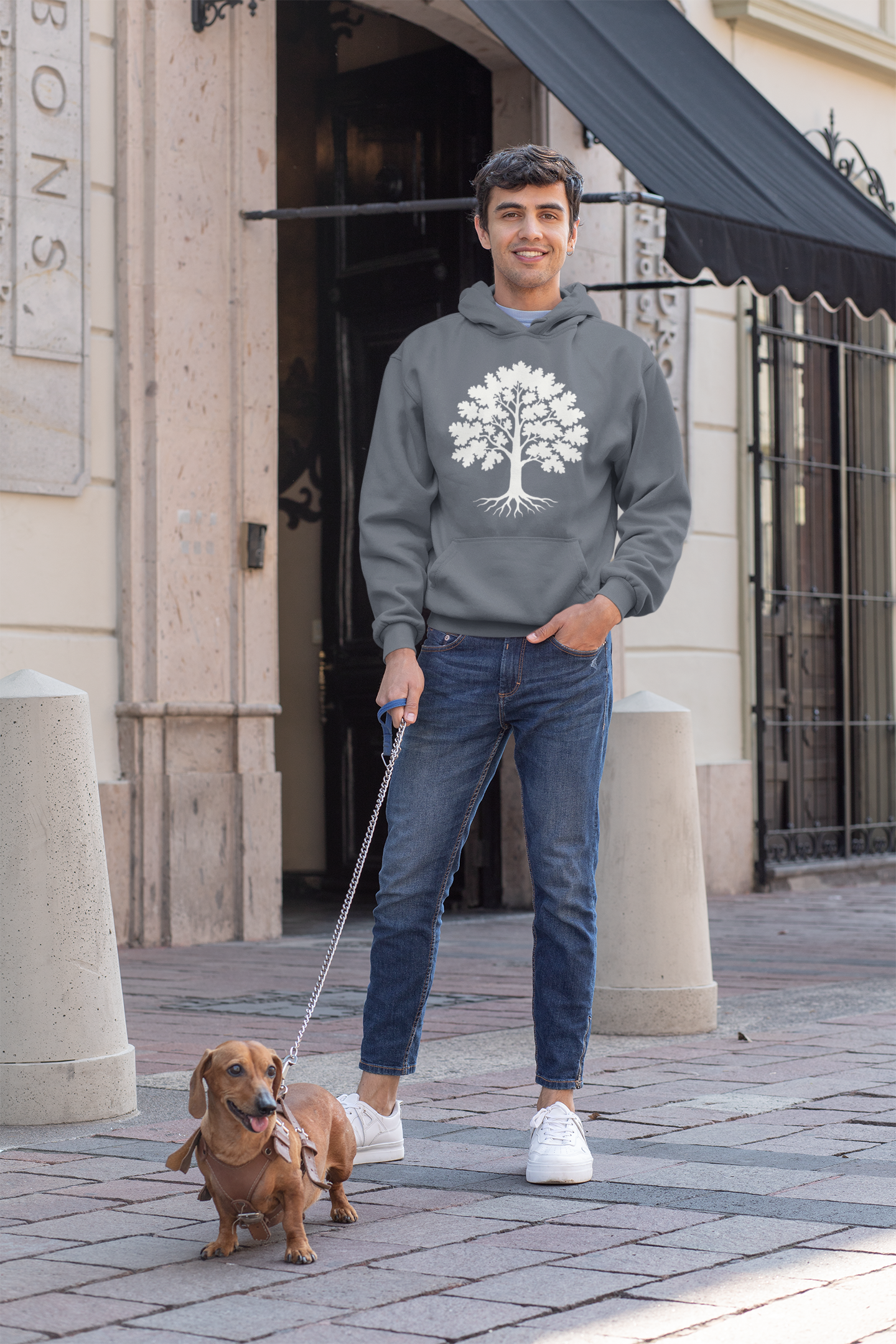 Nature Is Beautiful Hoodie — Tree Graphic Back with "Nature Is Beautiful. What Happened to Mankind." Statement