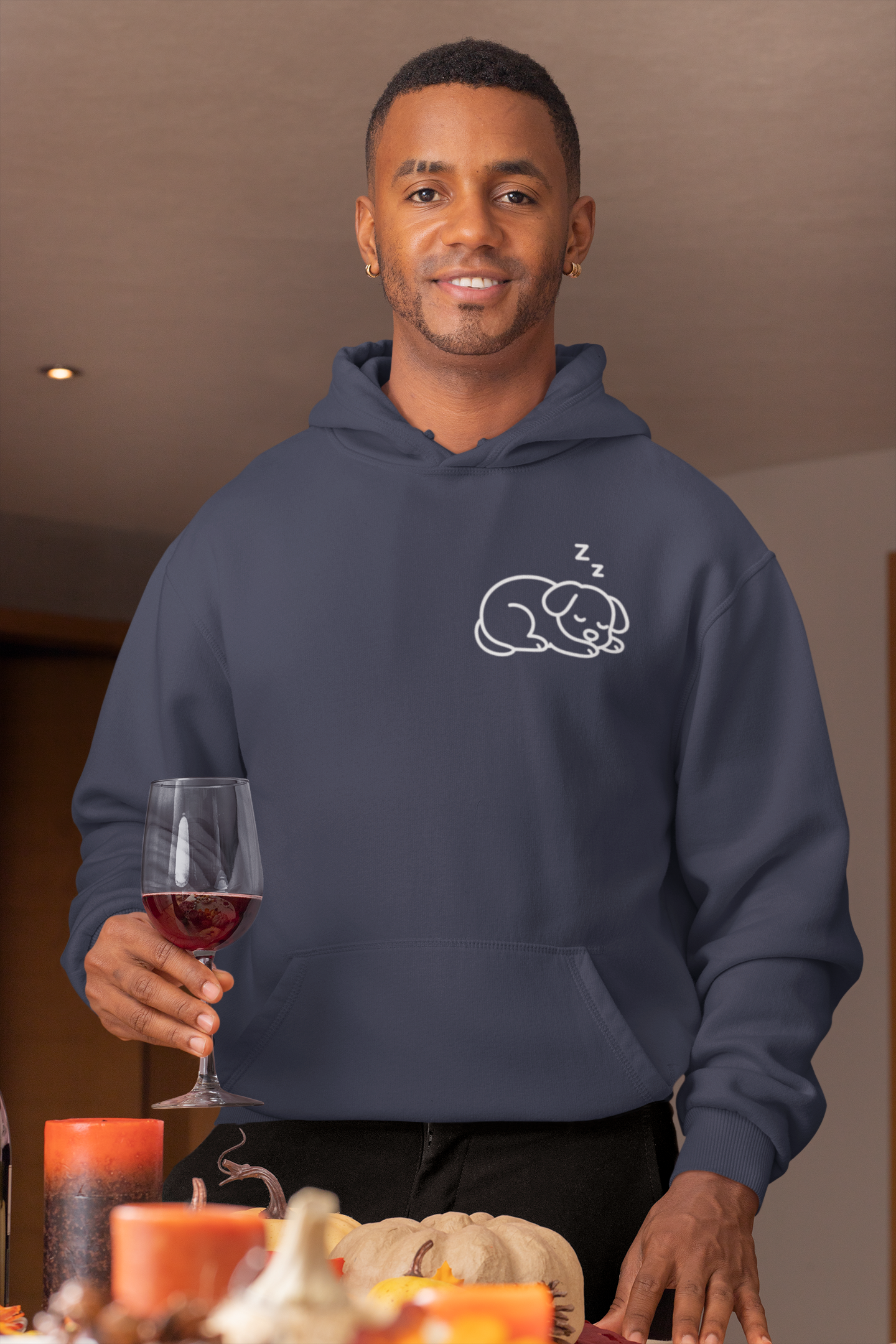 Hoodie — "Not Lazy, Saving Energy" Sleepy Puppy Graphic Hoodie