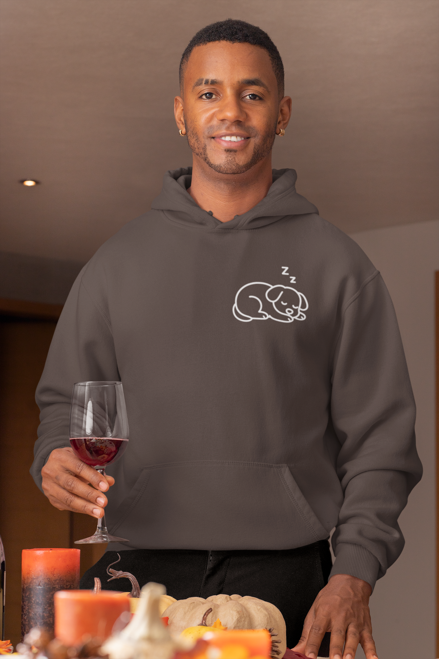 Hoodie — "Not Lazy, Saving Energy" Sleepy Puppy Graphic Hoodie