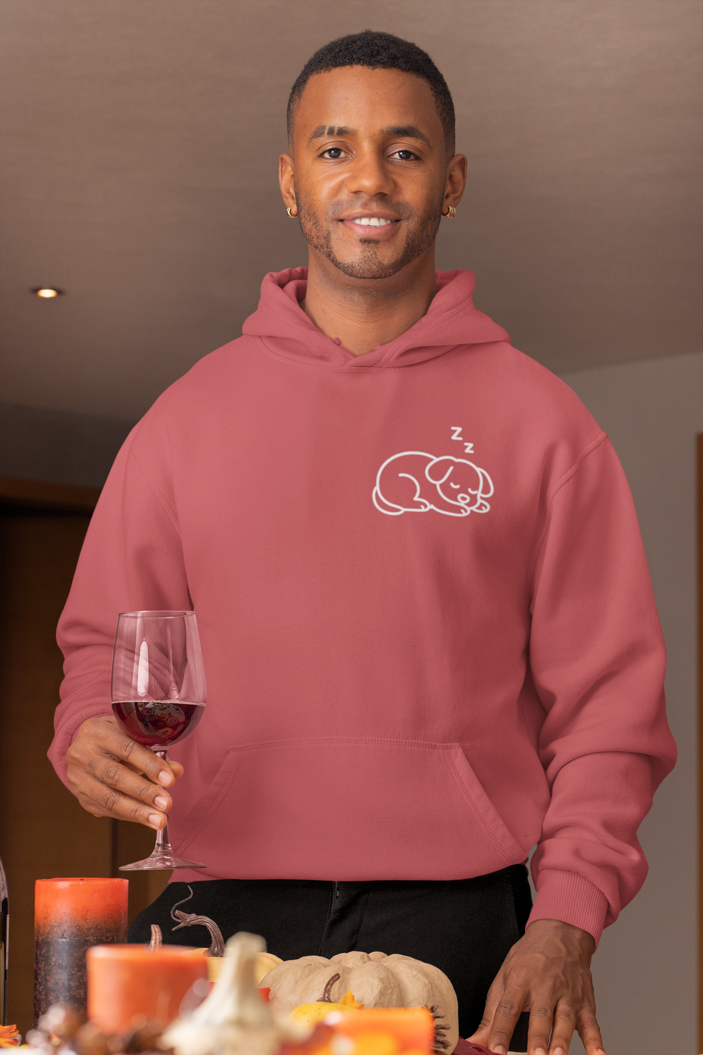 Hoodie — "Not Lazy, Saving Energy" Sleepy Puppy Graphic Hoodie