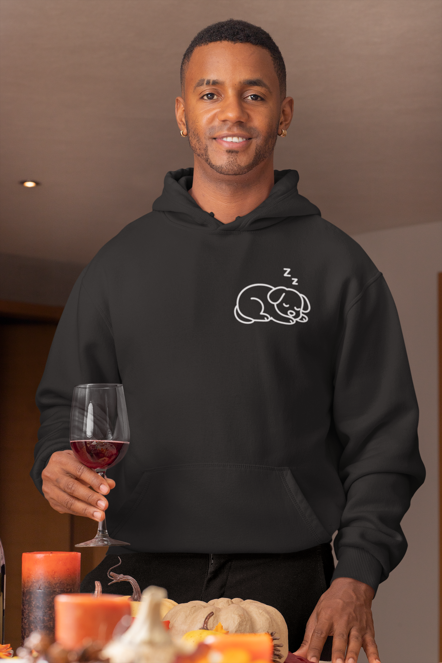 Hoodie — "Not Lazy, Saving Energy" Sleepy Puppy Graphic Hoodie