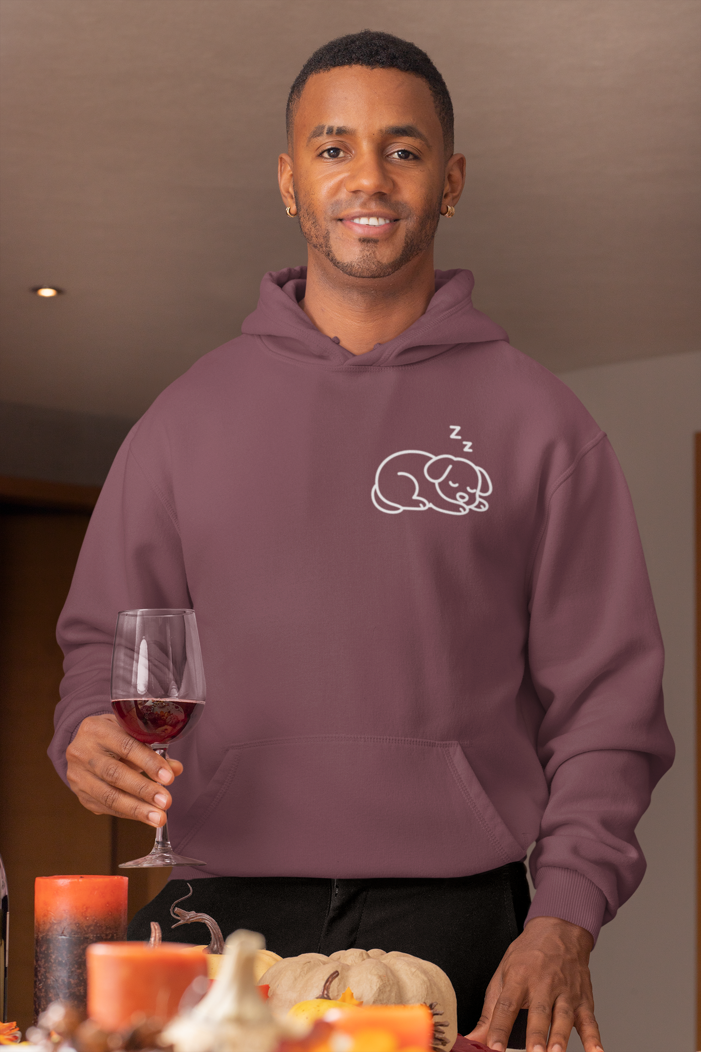 Hoodie — "Not Lazy, Saving Energy" Sleepy Puppy Graphic Hoodie