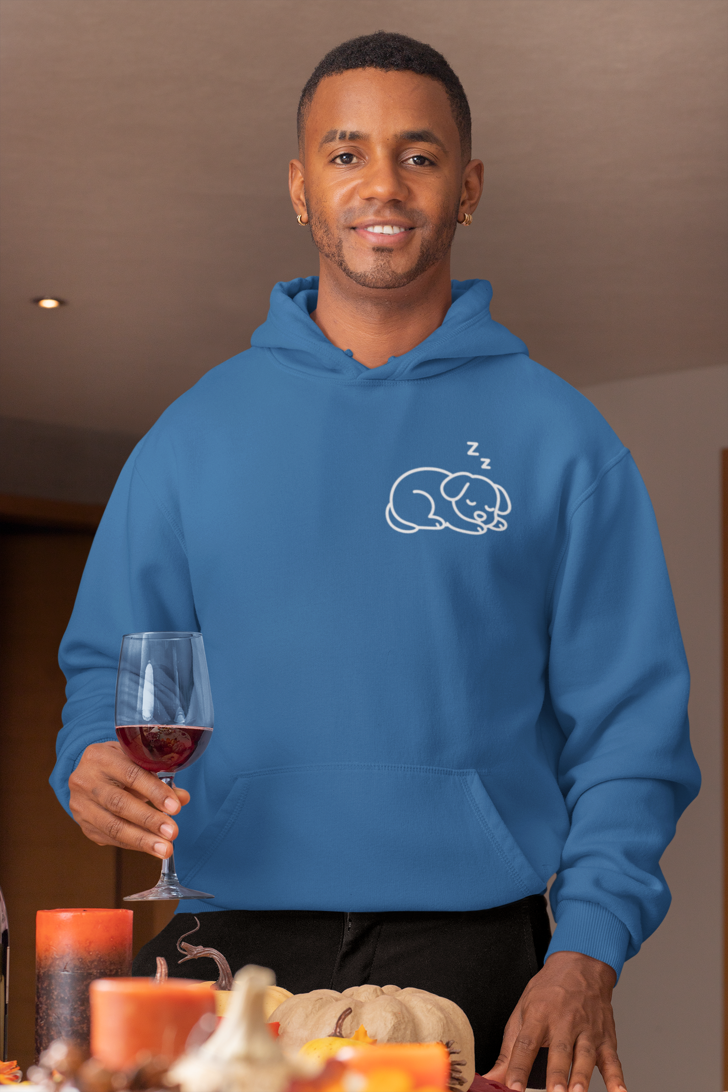 Hoodie — "Not Lazy, Saving Energy" Sleepy Puppy Graphic Hoodie